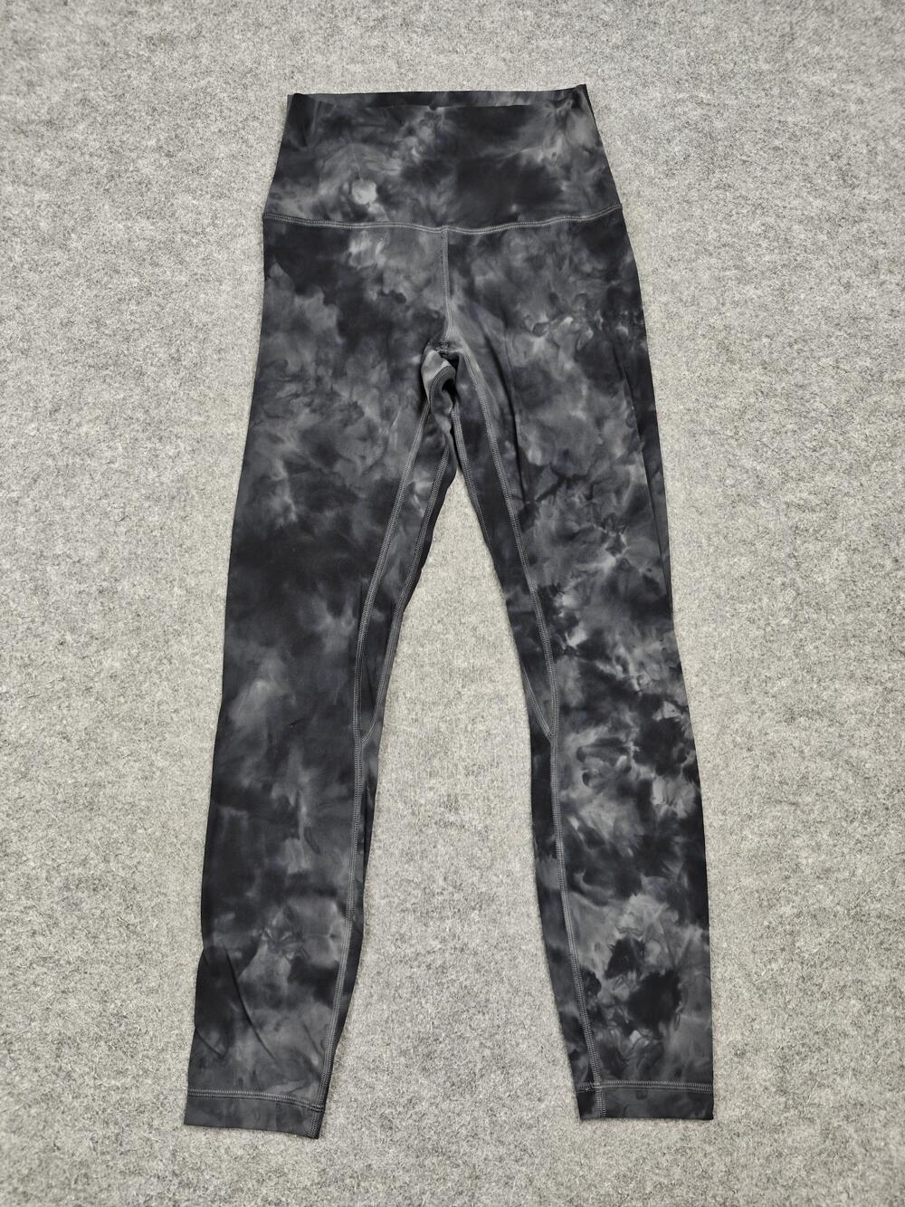 Lululemon Leggings Womens 4 Black Diamond Tie Dye High Rise Ankle Yoga Stretch